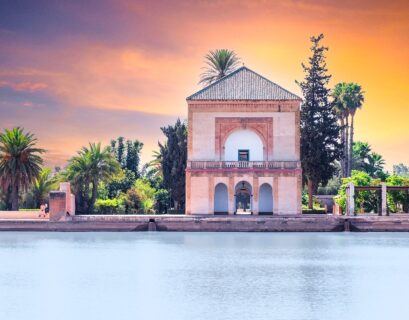 menara gardens, pavilion, lake